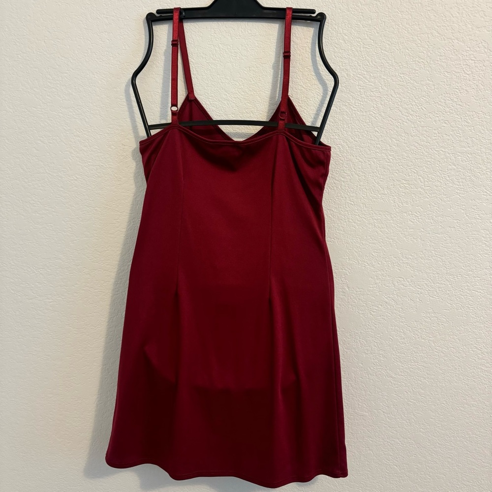 Adrianna Papell Knit 100% Merino Wool Lined Sweater Dress in Deep Red. S… - Picture 13 of 15